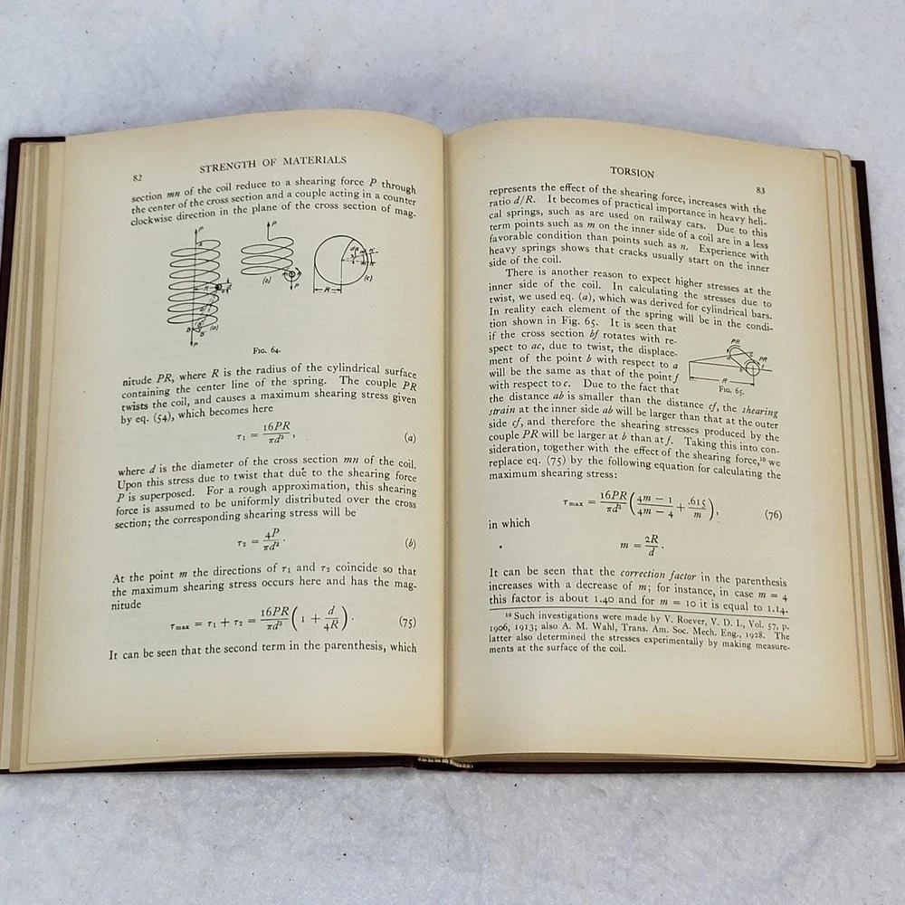 1938 Strength of Materials Part I Elementary Theory Problems Timoshenko HC